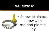 Vista 3 de Pro Tie 33264 SAE - Abrazadera de manguera de acero inoxidable, tamaño 12, 11/16 pulgadas, 1-1/4 pulgadas, 4 unidades, color plateado