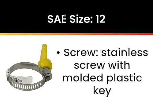 Miniatura 3 de Pro Tie 33264 SAE - Abrazadera de manguera de acero inoxidable, tamaño 12, 1116 pulgadas, 1-14 pulgadas, 4 unidades, color plateado