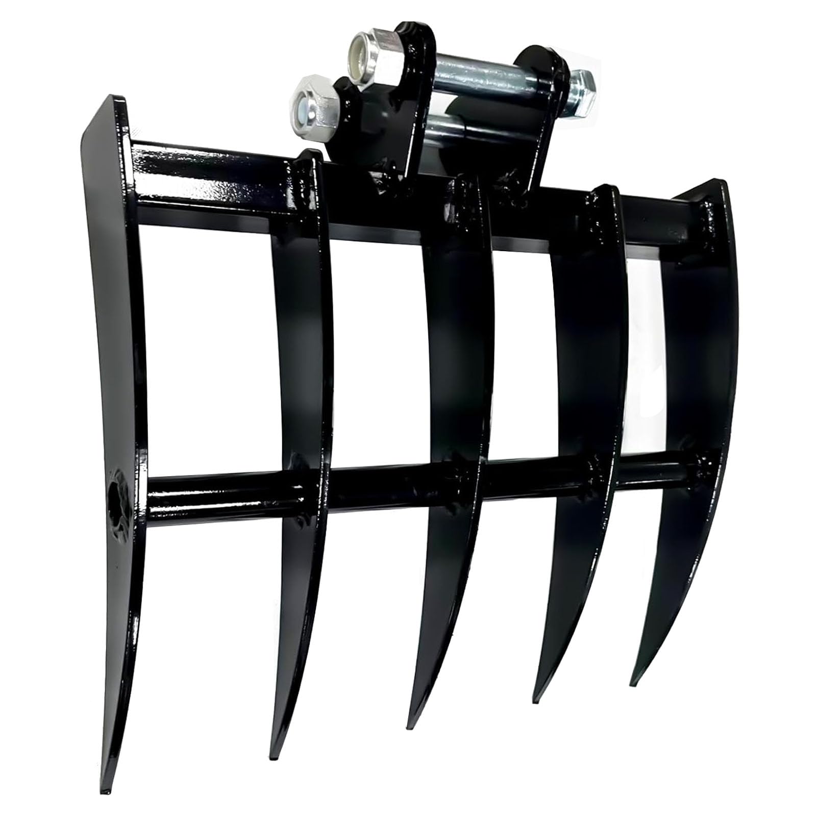 Rastrello per miniescavatore, rastrello per escavatore largo, accessorio per escavatore per miniescavatore, acciaio legato, diametro del foro 25 mm, campata 90 mm, piccolo accessorio per rastrello