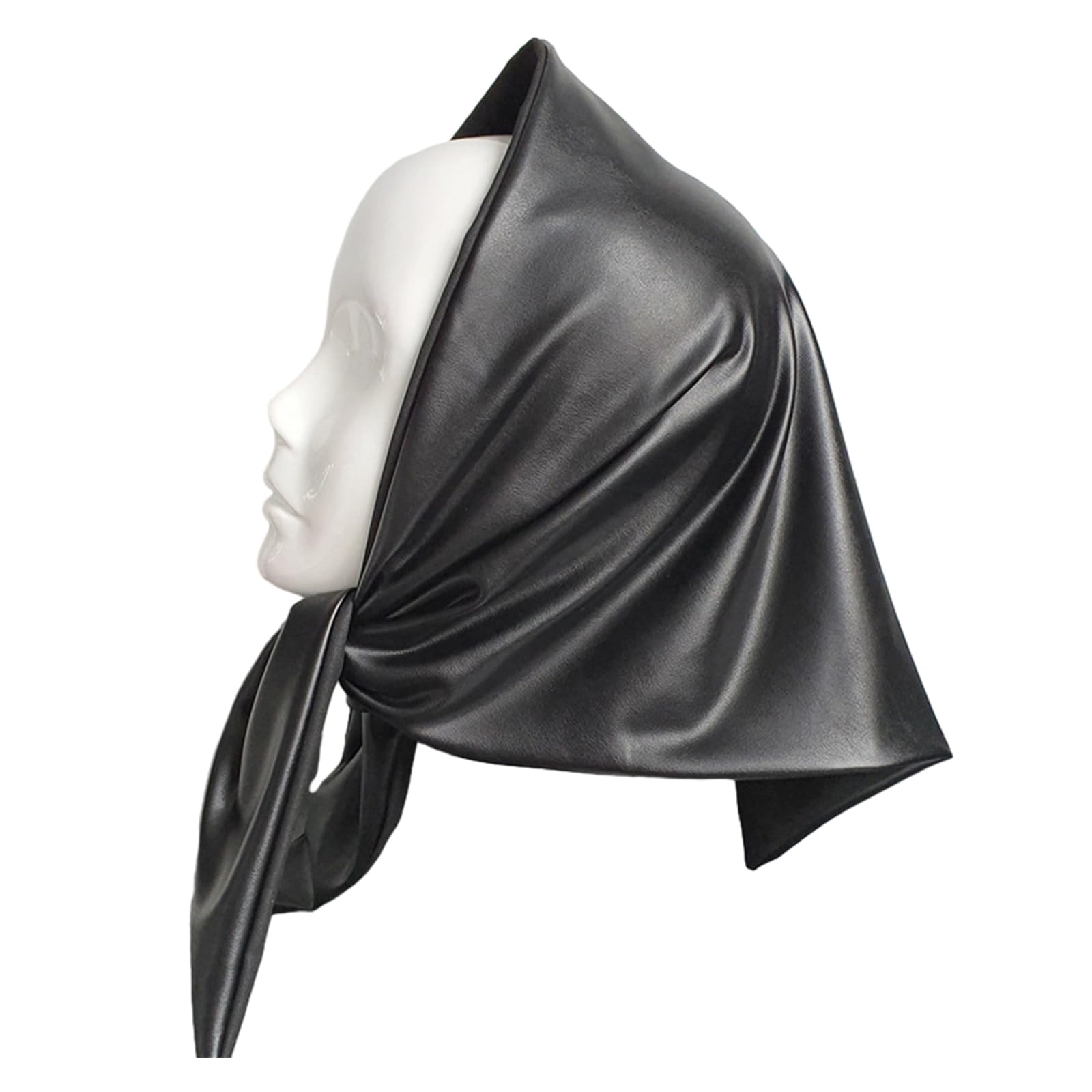 Montesy Womens Warm Faux Leather Scarf Shawls Winter Scarves Headscarf Hijab Windproof Head Wrap Faux Leather Scarf