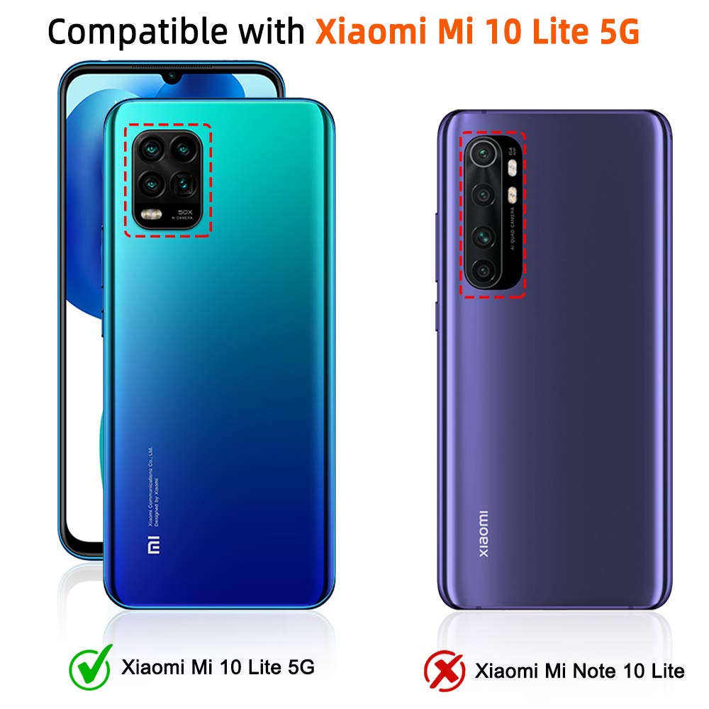 Coque Xiaomi Mi 10T/10T Pro + 2 Verres Trempés - TPU Souple Fibre Carbone, Protection Anti-chocs, Antidérapante