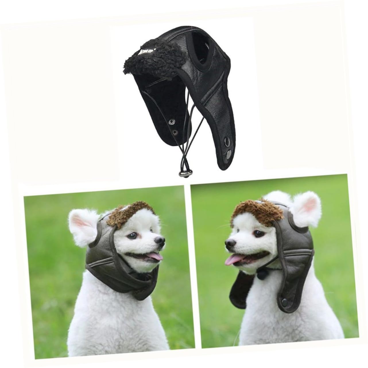 BESPORTBLE 3piezas Sombrero De Piloto para Mascotas Color Negro Disfraz Creativo para Perros y Gatos Talla XL para Fiestas y Eventos Especiales