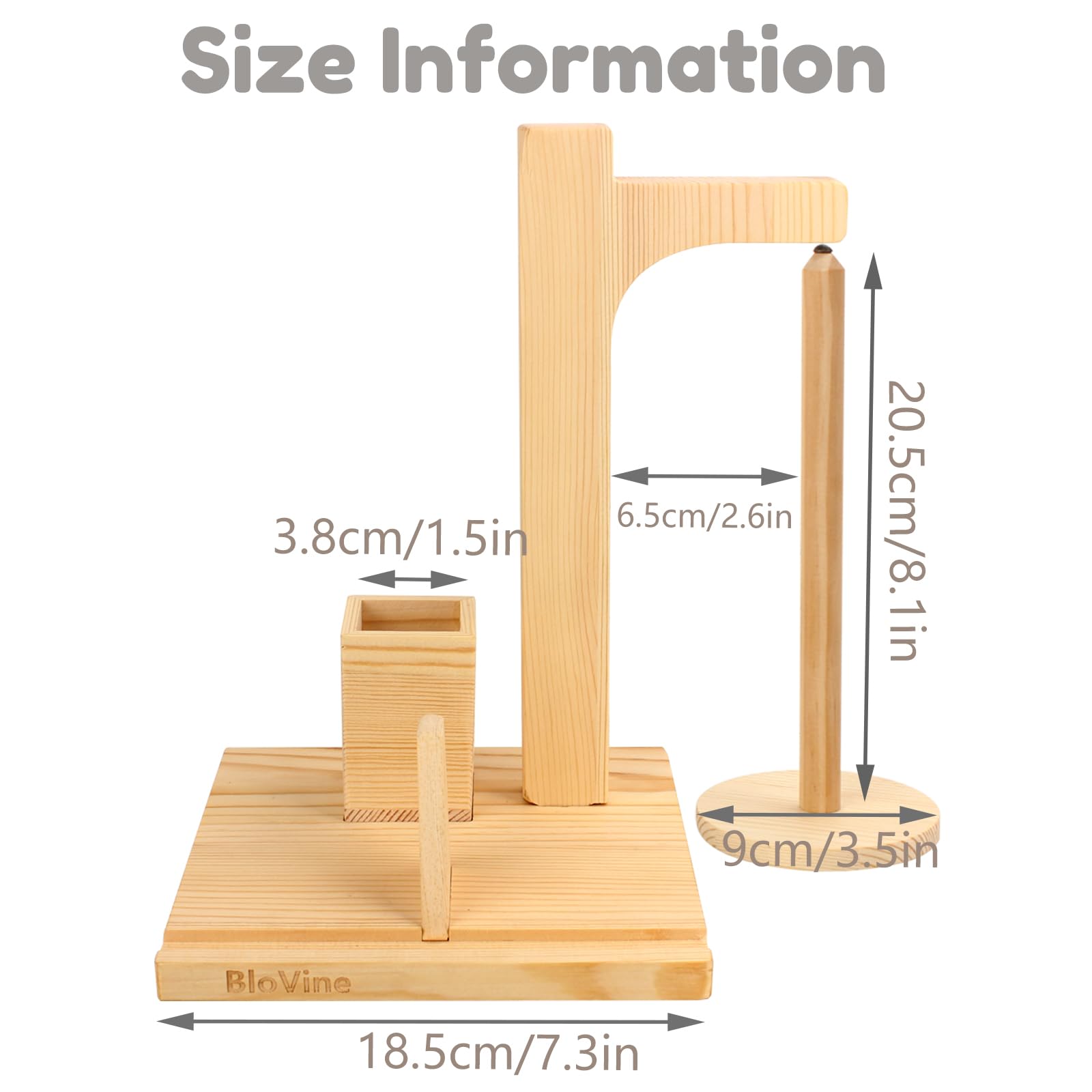 Soporte de hilo de madera para ganchillo con péndulo giratorio magnético, dispensador de bolas de hilo, con soporte para teléfono celular y organizador de ganchillo, regalo de ganchillo para tejer,