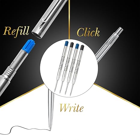 Parker Classic Stainless Steel Chrome Trim Ball Pen| Ink Color - Blue | Gift For Employees | Unique Gifts For Entrepreneurs - Image 4