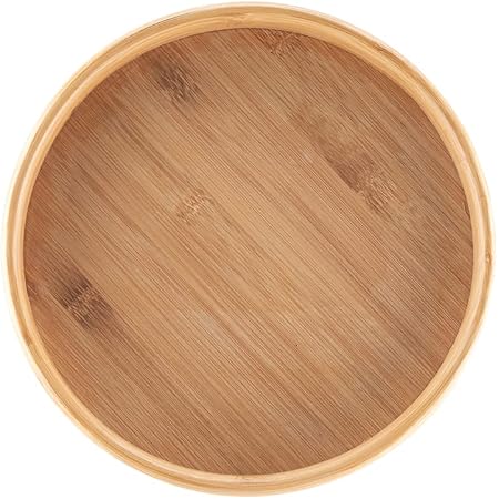 Bamboo Serving Tray Without Handles Round Wooden Breakfast Tray Large