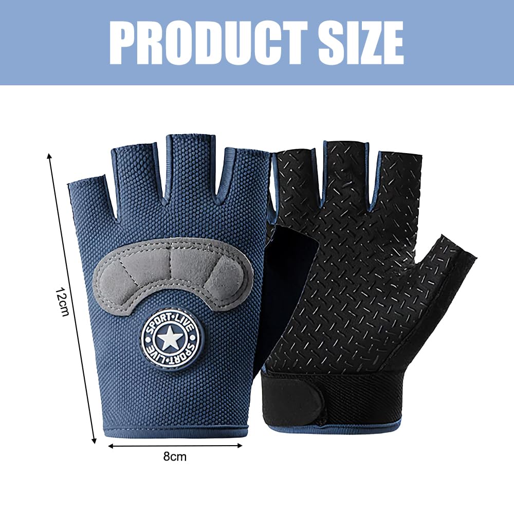Guantes de Ciclismo para Niños de 7 a 12 Años, Antideslizantes, Transpirables, Absorción de Golpes, Guantes Bici Niño de Medio Dedo, para Ciclismo, Patinaje, Escalada(Rosa)