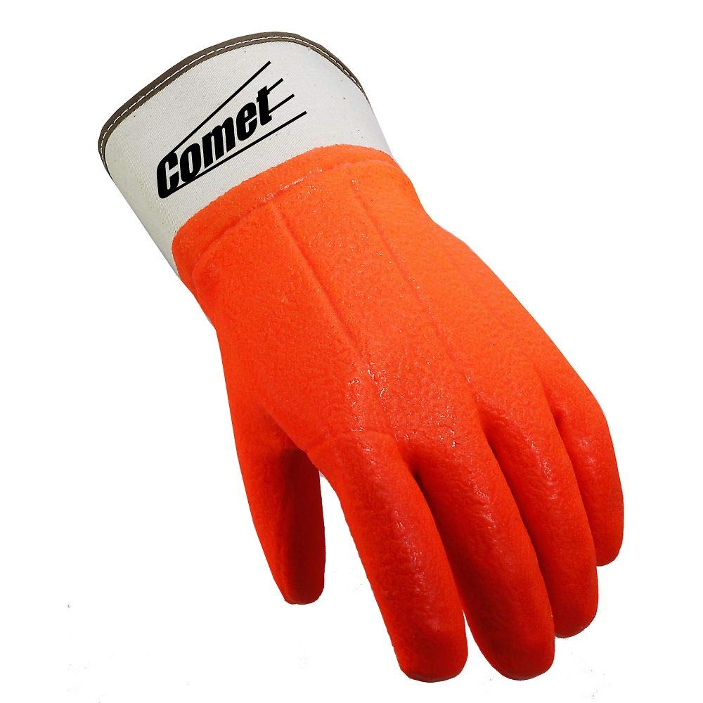 Galeton 7210 Comet con aislamiento PVC recubierto guantes, seguridad puño, grande, naranja (Pack de 12)