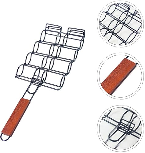 Miniatura 3 de Veemoon Cestas de parrilla de acero inoxidable para parrilla, cesta de maíz en la mazorca, parrilla para carne, filete de pescado, camarones,