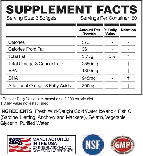 Miniatura 2 de Apollon Nutrition Aceite de pescado Alpha of Omegas, EPA, DHA, cerebro, cardiovascular, ojo, 180 cápsulas de cápsulas blandas