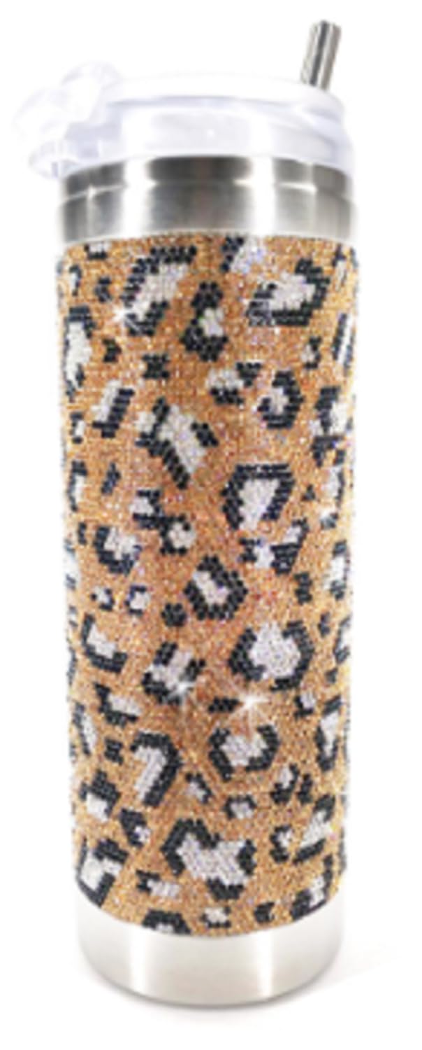 Jacqueline Kent JKT110.LEPGO Wild Lux Leopard Gold Tumbler 20 Ounces