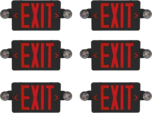 Miniatura 20 de CM MZY Luz de emergencia roja con dos cabezales ajustables, señal de salida LED con respaldo, estándares estadounidenses, certificado UL, combo