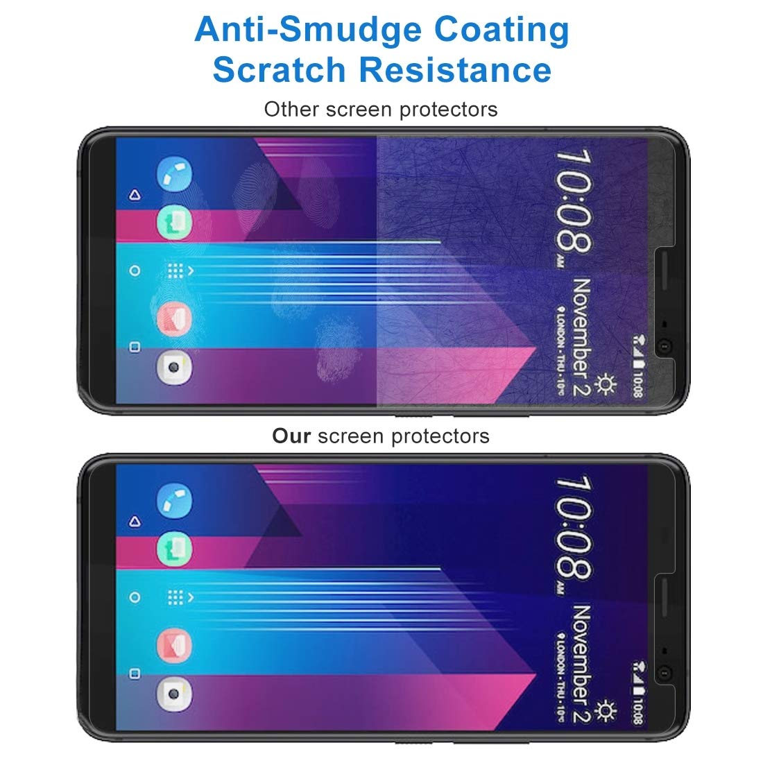 Película protectora de pantalla 100 PCS Compatible for HTC U11 0.26mm 9H Dureza superficial 2.5D película protectora de pantalla de cristal moderado borde curvo Accesorios Compatible para celul