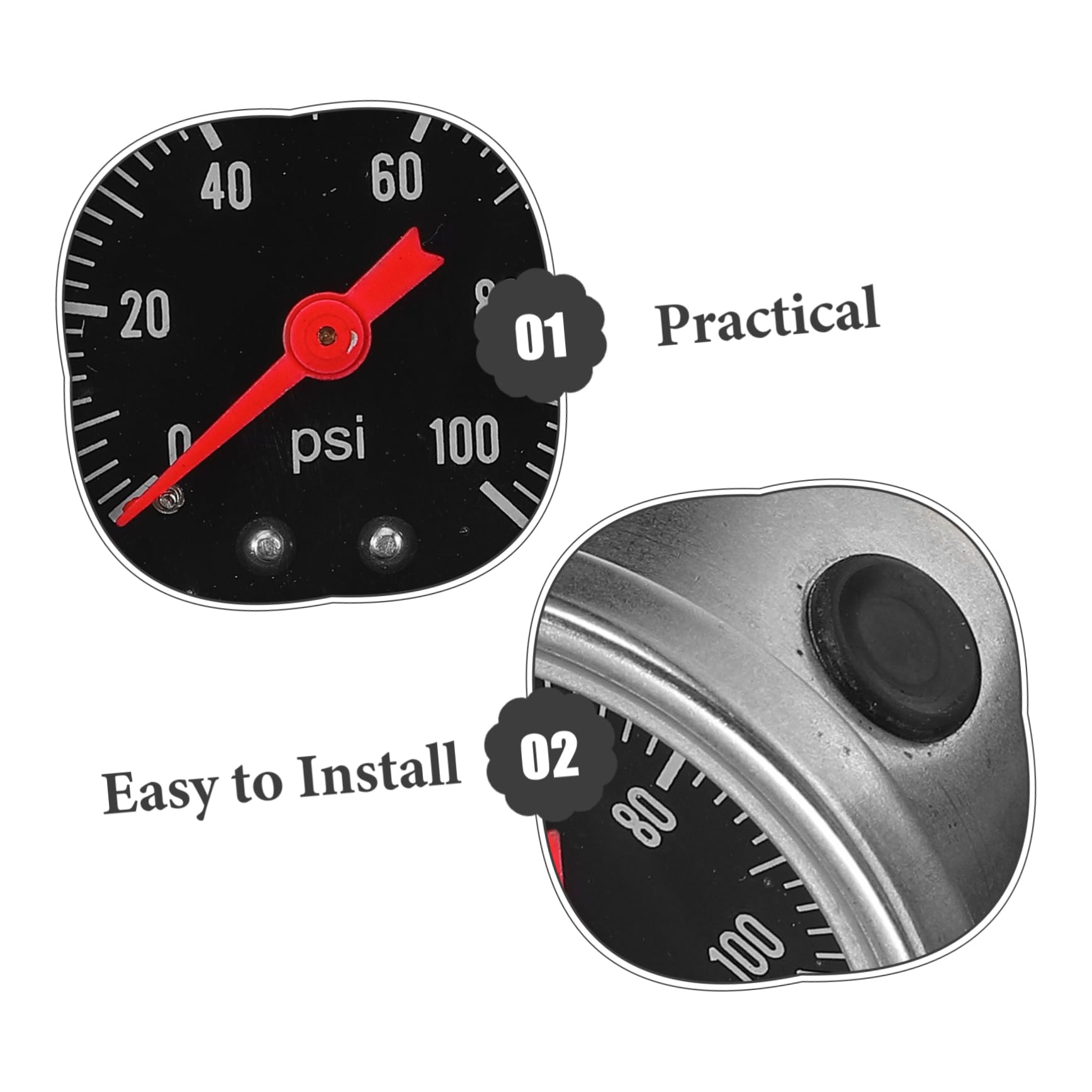 ULTECHNOVO 3pezzi Manometro Pressione Carburante Per Auto Misuratore Pressione Gasoline Strumento Accurato Inossidabile Compatibile Con Sistemi Di Alimentazione Standard