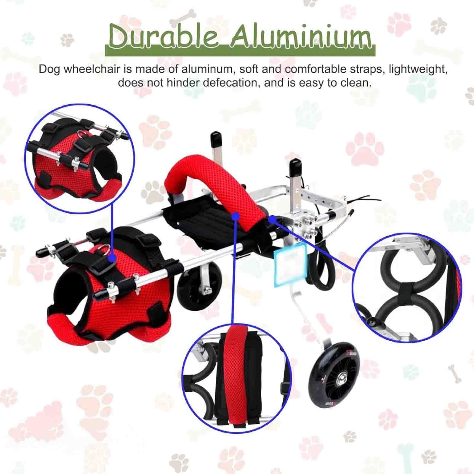 Silla de ruedas ajustable para perros y carrito para gatos, carrito de dos ruedas para mascotas, andador terapéutico para mascotas mayores con artritis, ayuda para la movilidad(L)