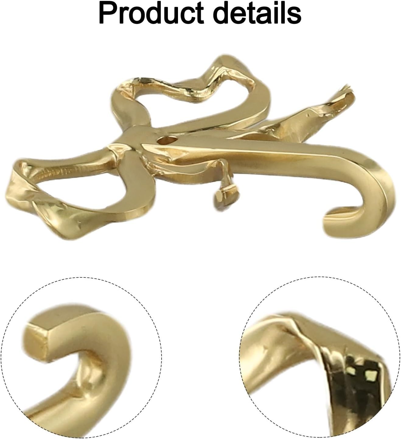 Gold Bow Knot Wall Hooks Brass Decorative Towel Robe Coat Hook for Bathroom Bedroom Kitchen Elegant Space Saving Home Organization Hanger(S 1PC)