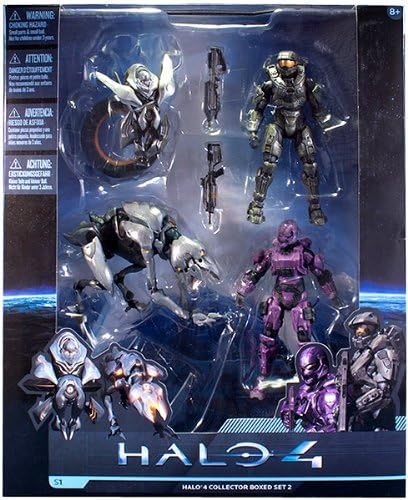 Halo 4 Collector 4 Figure 'Boxed' Set 2 Master Chief / Spartan Soldier / Watcher / Crawler Figures
