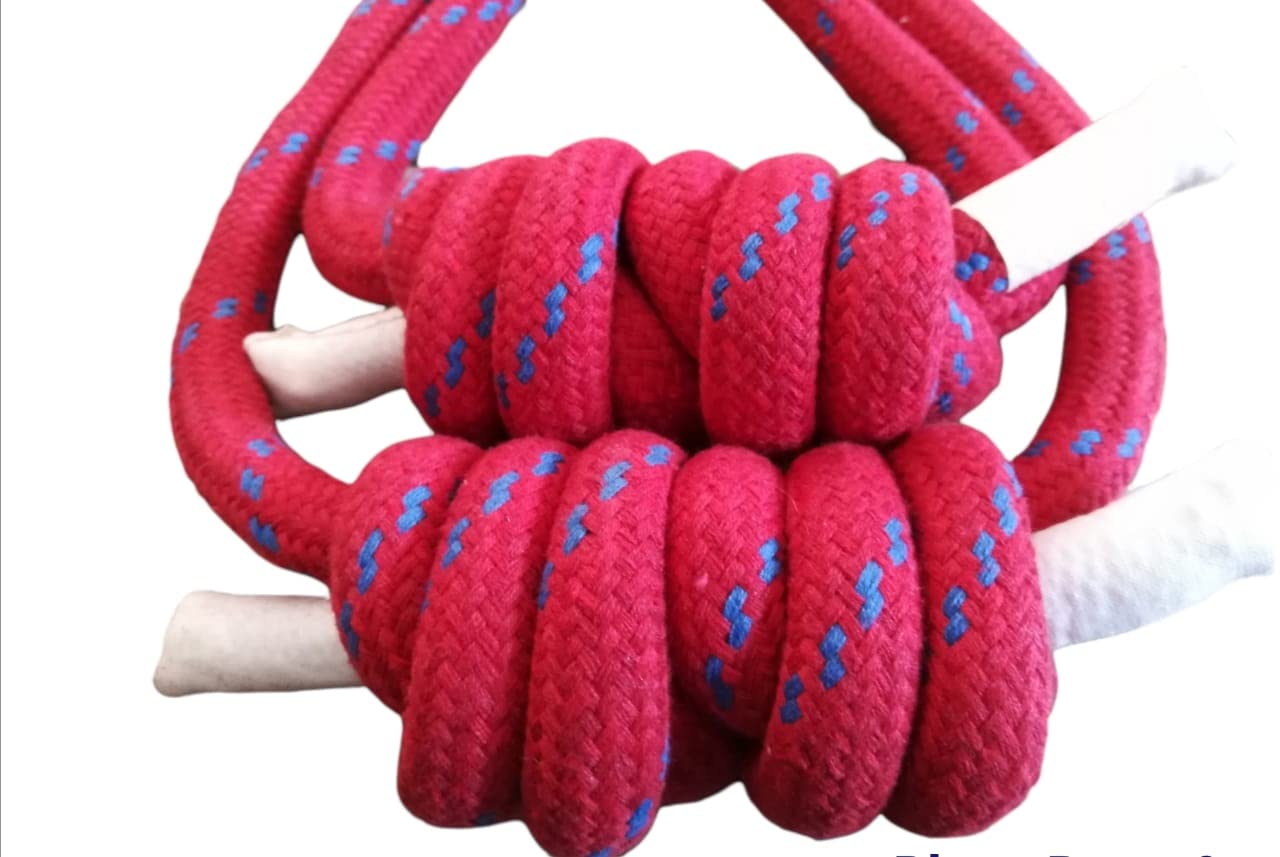 YOGA-NATIONRed Iyengar Yoga Wall Ropes(Set of 4 ropes-2 long 2 small), Pune Yoga Ropes, Best yoga ropes, therapeutic use