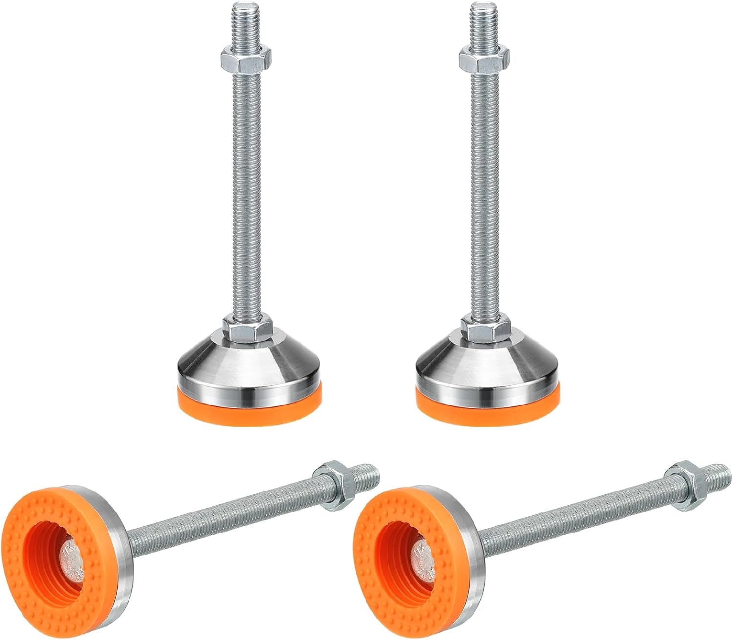 uxcell Leveling Feet, 4Pcs M12x150x60mm - Carbon Steel Non-Skid Anti-Shock Adjustable Table Feet, Leveling Screw Leg for Furniture Workshops Equipment