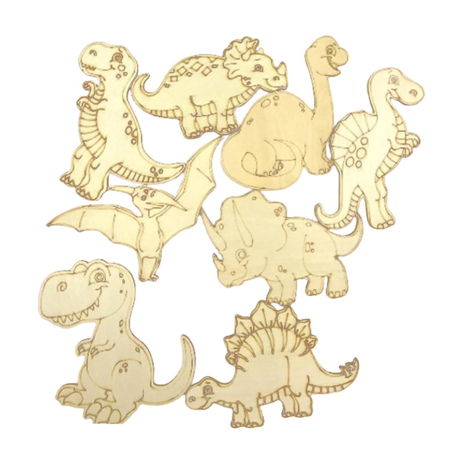 QIXCXAZ Unfinished Dinosaur Shapes Fun Painted Crafting for Kids Scramble Unfinished Pieces Unique Hobbies Holiday Celebrations Carving Holiday Kids Gift Wedding Plaque Decor