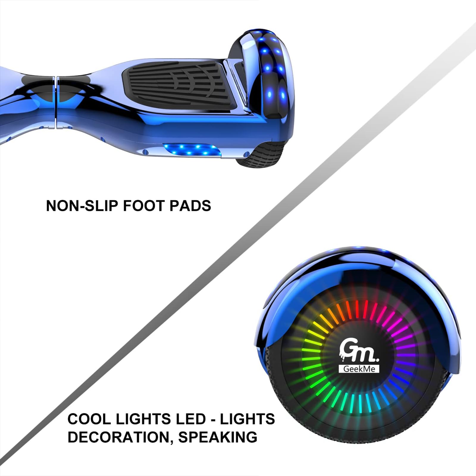 GeekMe Hoverboards,Hoverboards für Kinder,Hoverboards mit Bluetooth-Lautsprecher,Schöne LED-Leuchten,Geschenk für Kinder