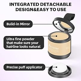 Acomler Instantly Root Cover Up Hairline Shadow Powder, 0.35 Ounce Root Touch Up Hair Color, Gray Hair Coverage Concealing, Hair Powder for Women Men with Eyebrows,Beard Line,Bald Spots (Light Blonde)