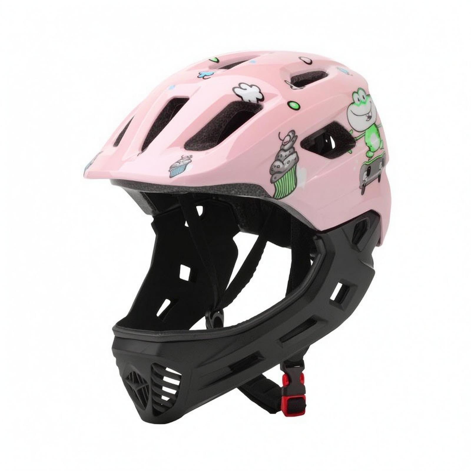 Detachable Children Helmet Impact-Absorbing Helmet with Chin Guard Hard Shell Child Gear for Bikes, Balance Bikes, Karting Pink Frog | Helmets | Helmets & Protective Gear | Cycling-image-47