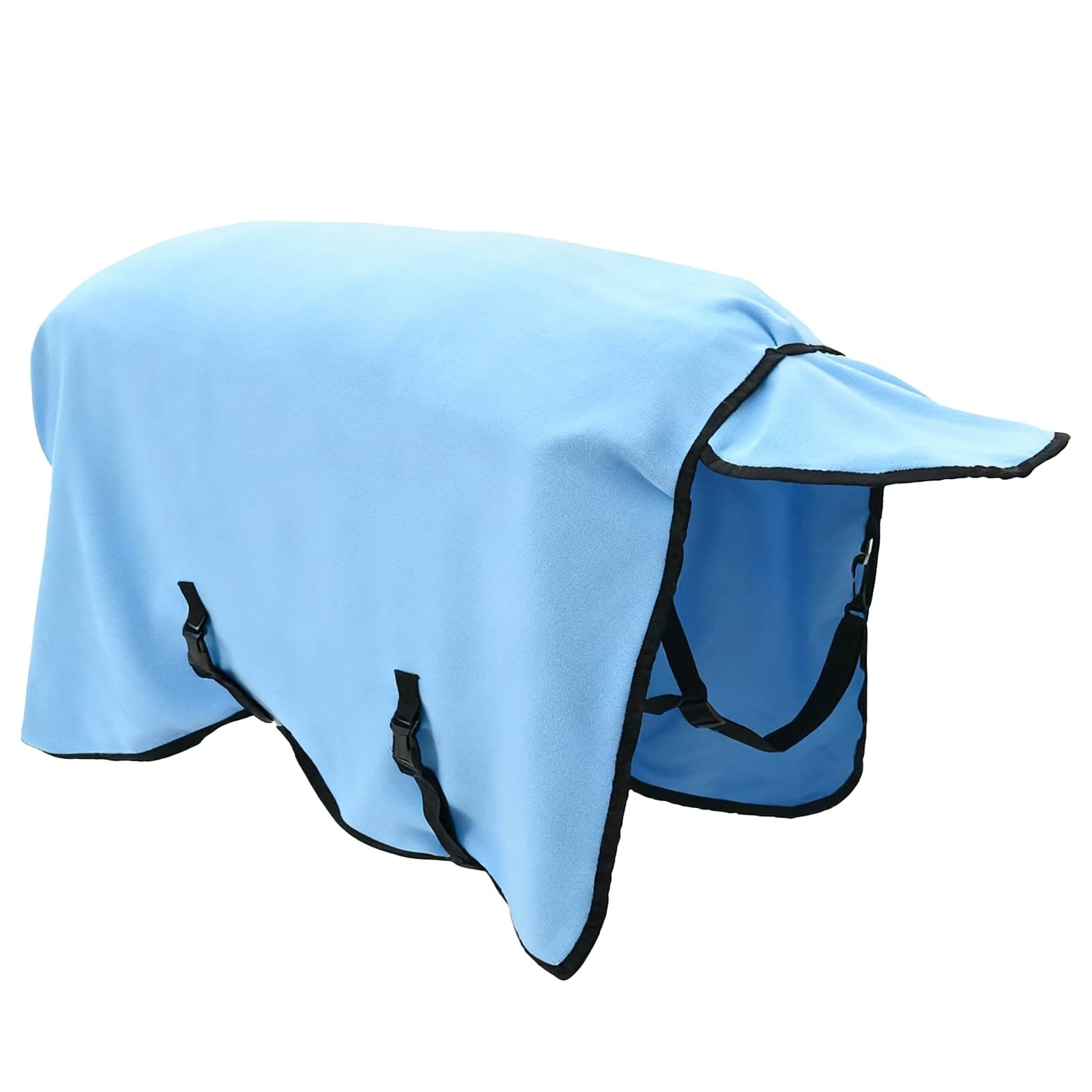 Manta para caballos Aqua de 115 cm, poliéster, transpirable, impermeable, resistente al viento, con cuello extraíble y bolsillo para el vientre para pastos, protección al aire libre contra el