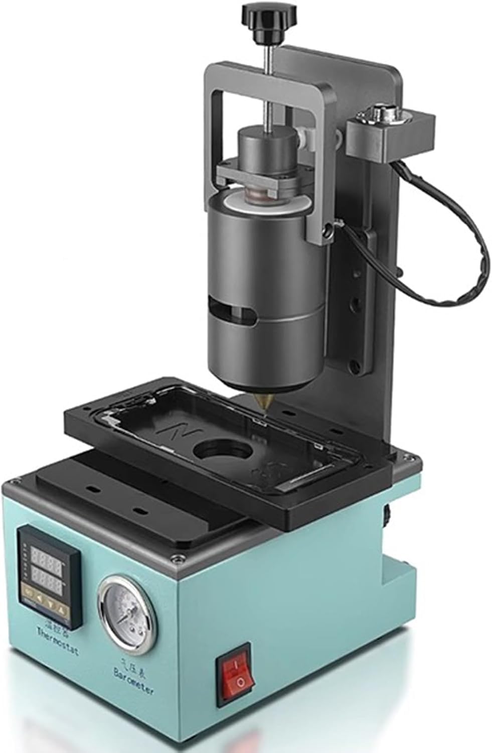 BOOZXCV Hot Melt Glue Dispenser, 30CC Semi Automatic Adhesive Dispensing Machine with Positioning and Foot Switch (10cc)