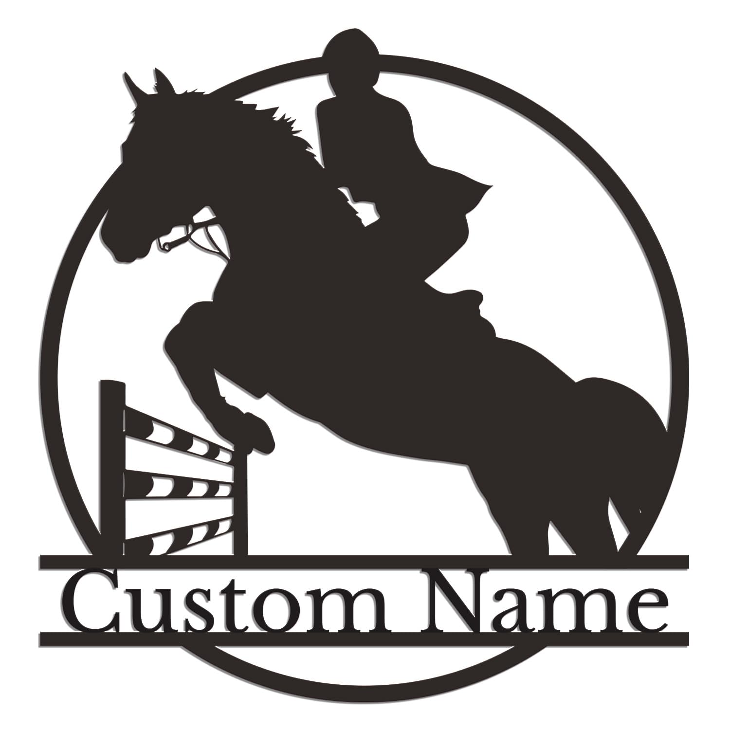 Houdoum Style-3 Custom Horse Metal Wall Art Name Sign,Personalized Horseshoe Sign,Personalized Horse Metal Wall Hanging Sign,Horse Ranch Name Sign,Farmhouse Decor, Horse Lover Gift (Style-3)