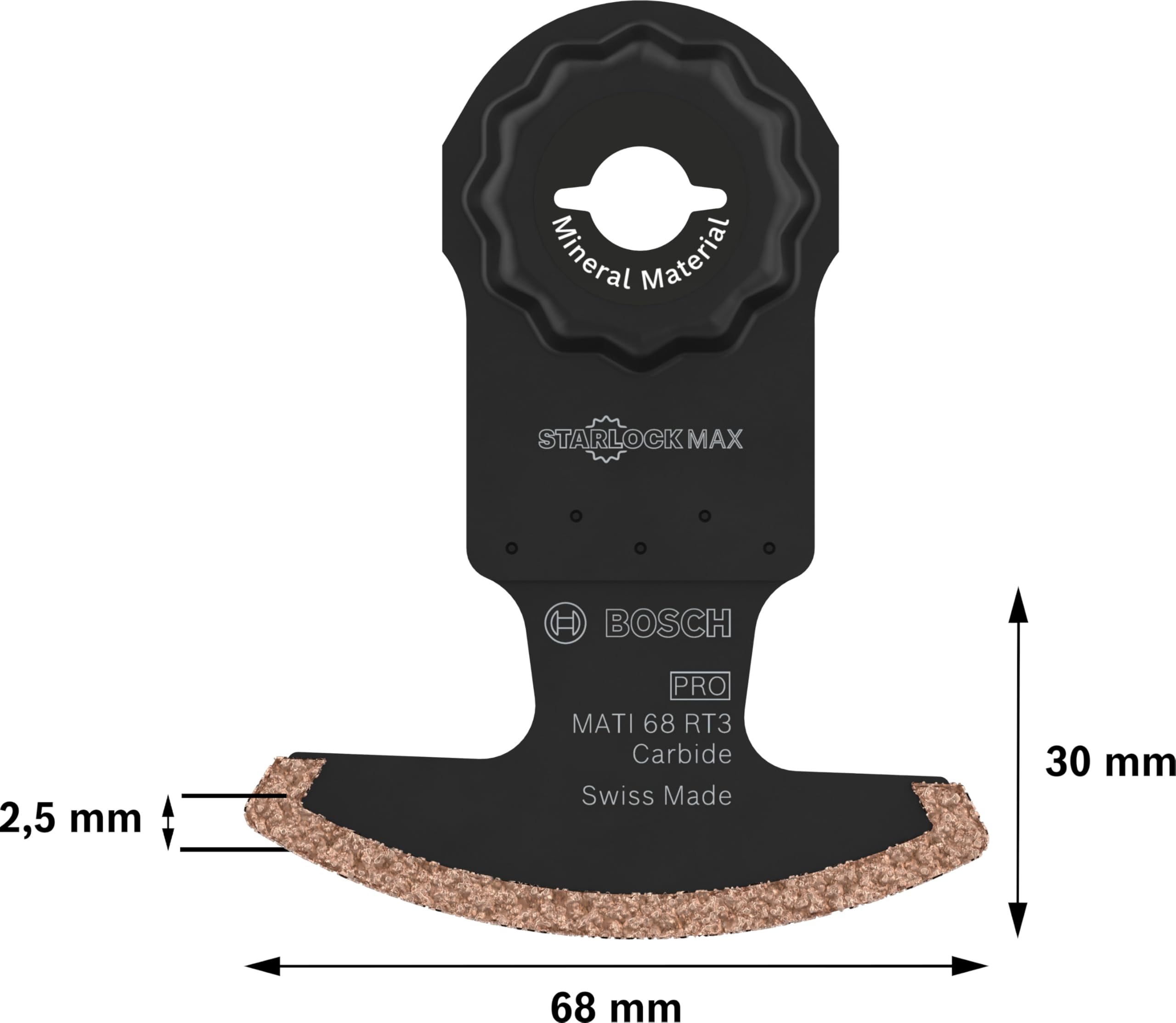 Bosch 1x Brzeszczot PRO Multi Material MATI 68 RT3 do narzędzia wielofunkcyjnego (do Moździerz, Gazobeton, Szerokość 68 mm, Professional Akcesoria Narzędzie wielofunkcyjne)