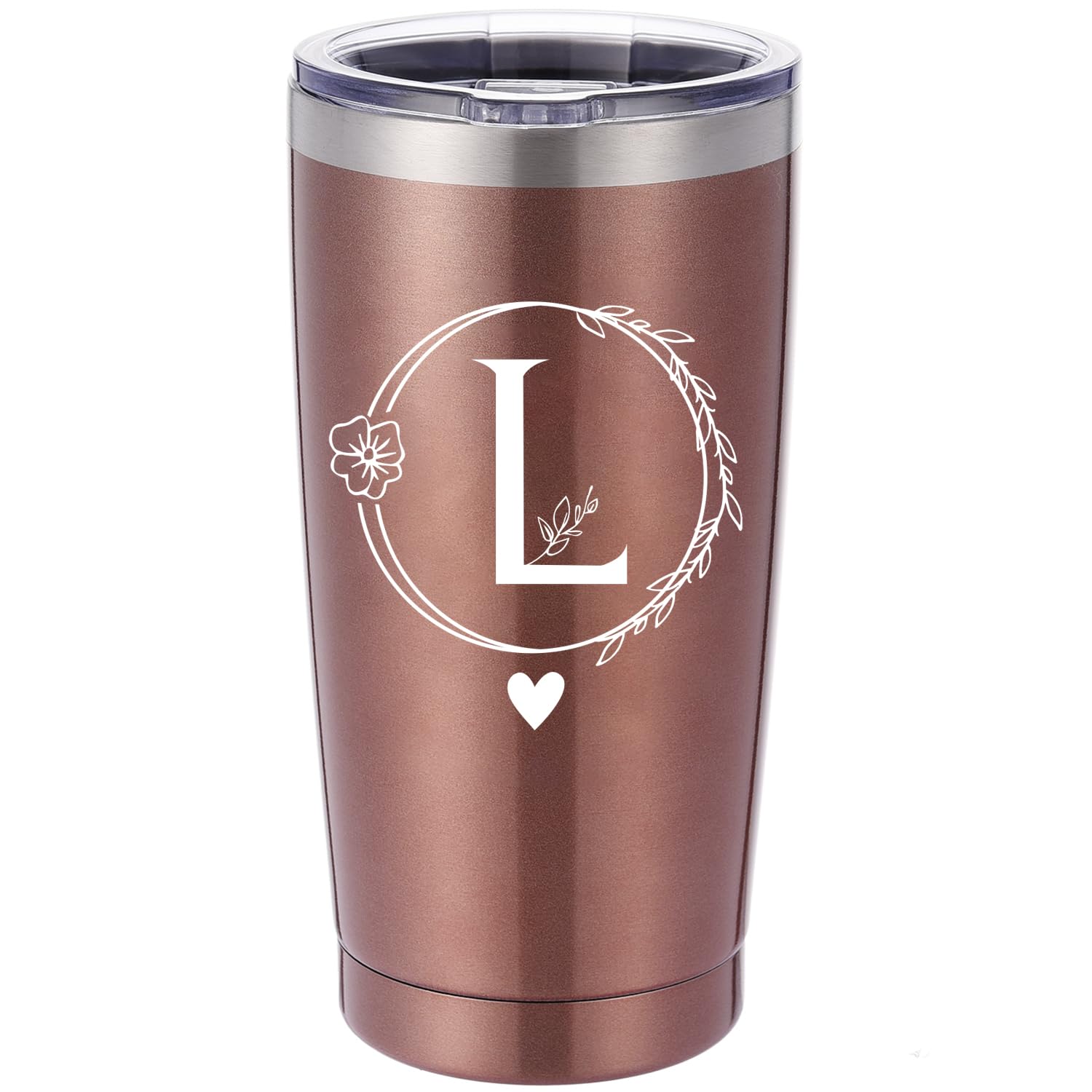 DIQUENEW Letter A-Z 20OZ Stainless Steel Car Cup, Bachelorette Party Gift, Maid of Honour Proposal Gift, Birthday Present for Women (L)
