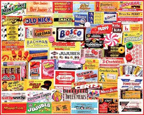 White Mountain Puzzles Candy Wrappers - 1000 Piece Collage Jigsaw Puzzle