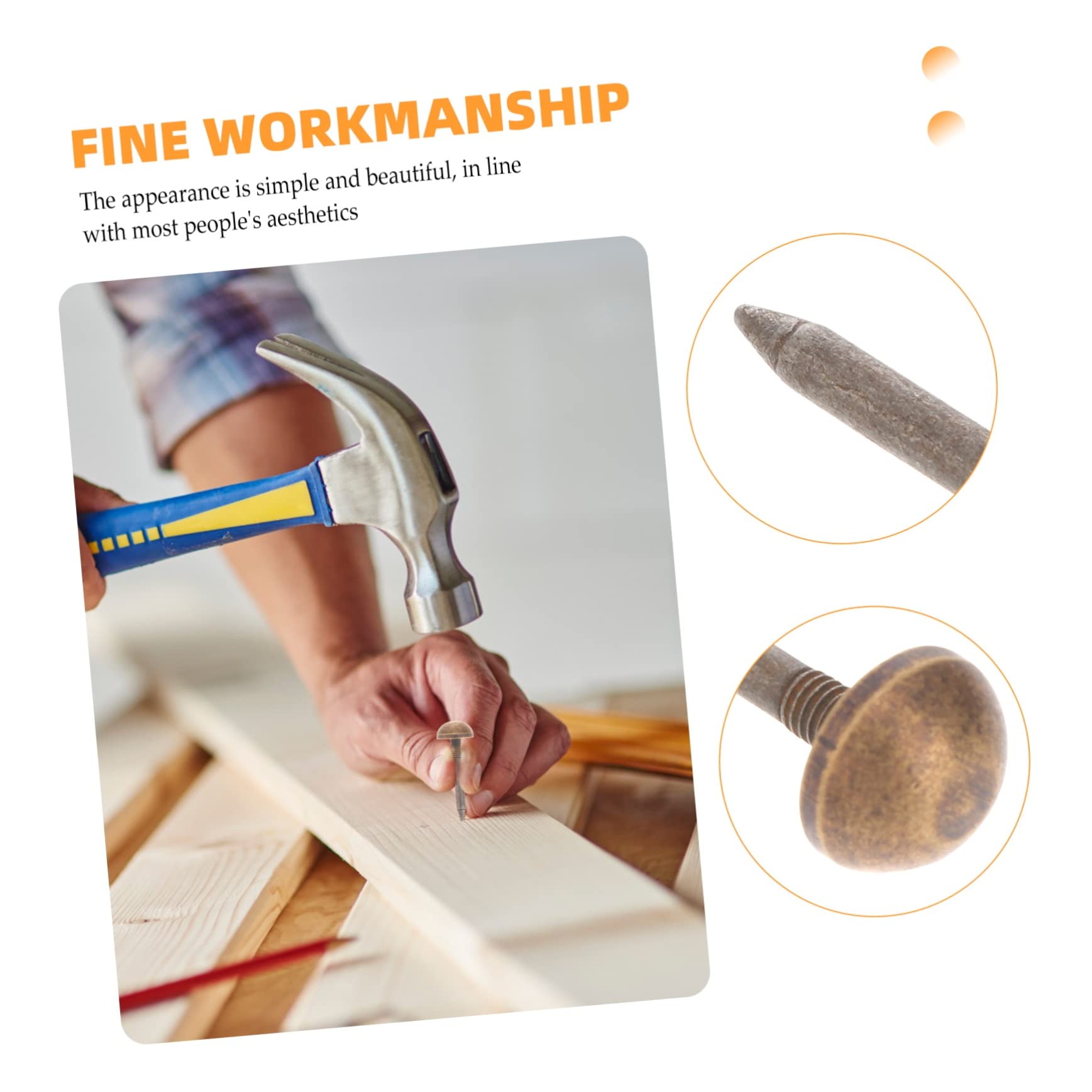 Garneck 20 Pack Pure Copper Upholstery Tacks Decorative Furniture Nails for Sofa Weatherstrip Headboard Home Decor