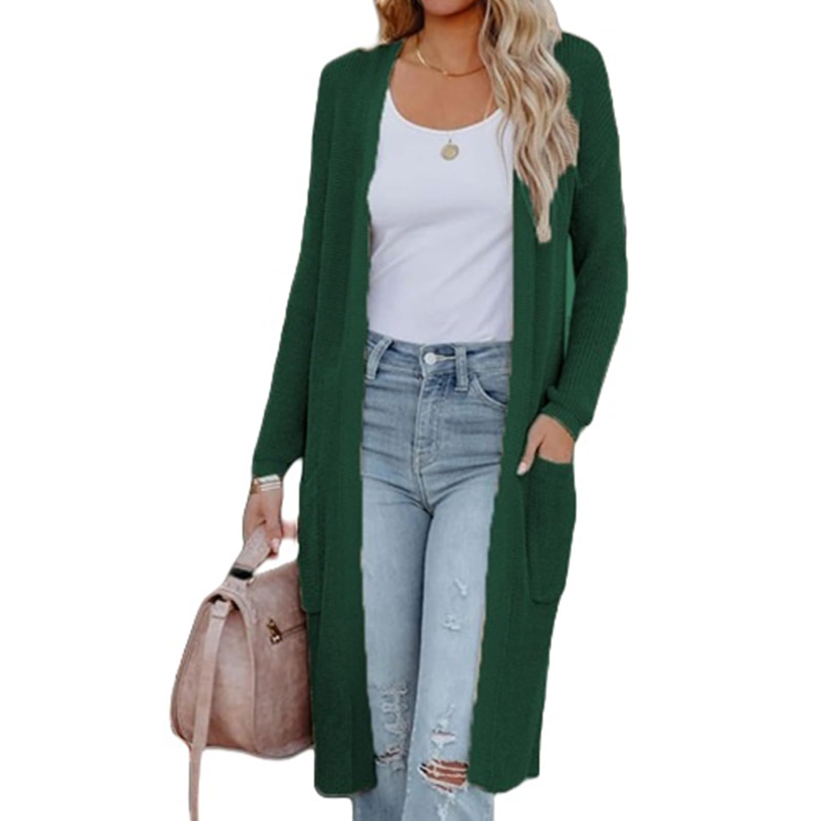 Womens Long Cardigan Sweaters Lightweight Long Sleeve Sweater Open Front Cardigans Knit Sweater Winter Outwear Coat