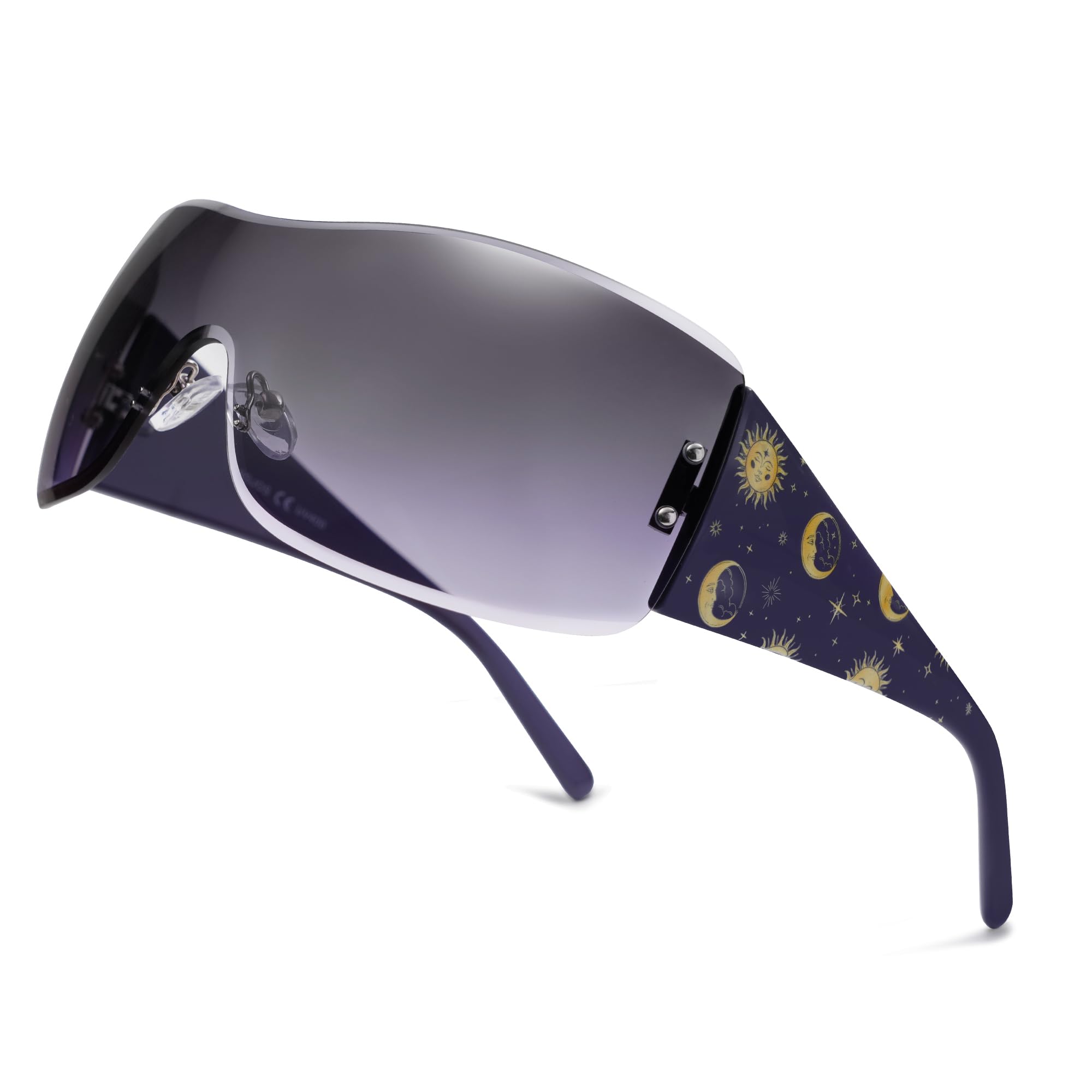 SOJOSY2K Sunglasses Oversized Shield Rimless Wrap Around Sunnies One-Piece Lens SJ2278Global Recycled StandardGlobal Recycled StandardGlobal Recycled Standard