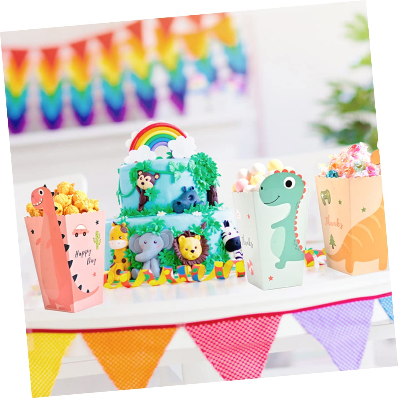 50 Pezzi Contenitori di Popcorn, Piccolo Sacchetti Carta per Popcorn, Cestino di Carta per Popcorn, Blu e Rosa Porta Pop Corn in Cartone, Scatole di Popcorn per Festa Compleanno Matrimoni Cinema