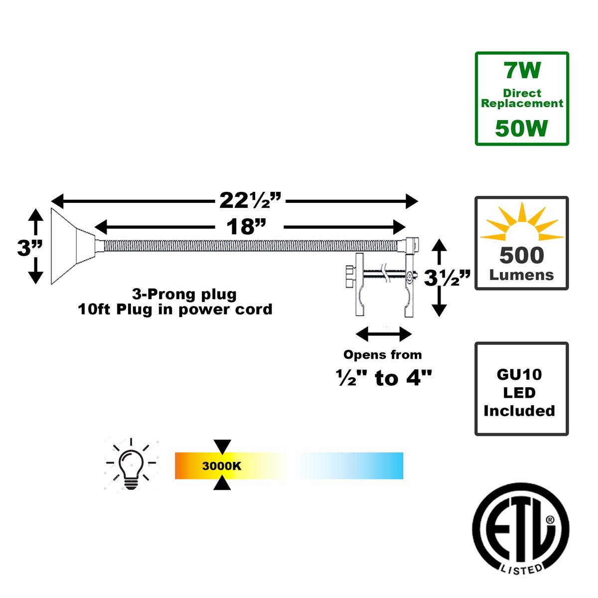 Direct-Lighting LED Flexible Arm Display Light DL-59841