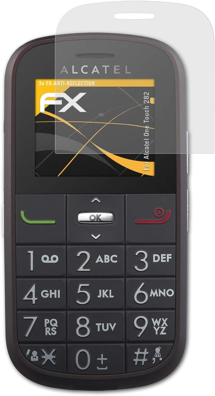 atFoliX Película Protectora Compatible con Alcatel One Touch 282 Lámina Protectora de Pantalla, antirreflejos y amortiguadores FX Protector Película (3X)