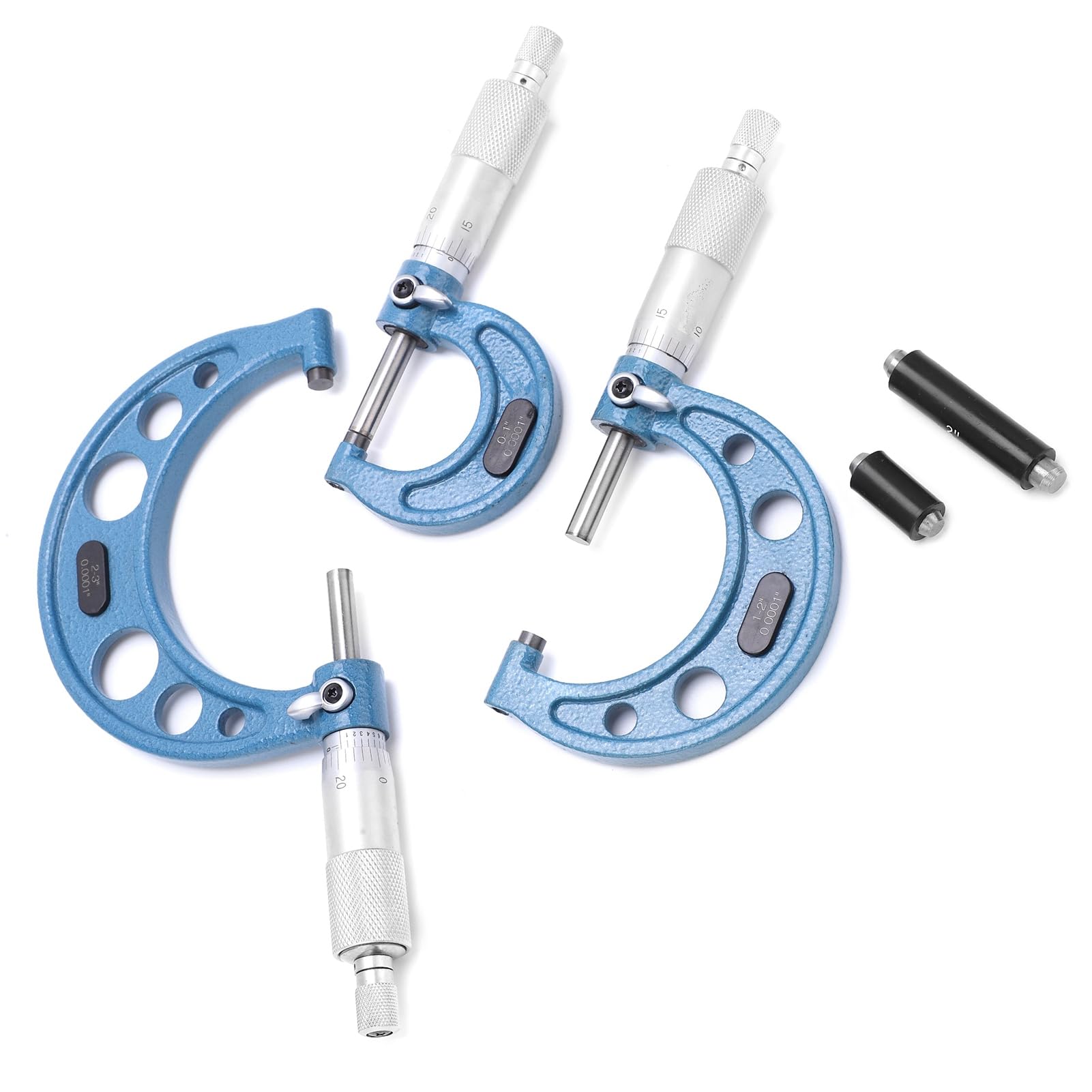 Cocoarm Außenmikrometer-Lagerstahlschrauben-Mikrometer-Set, 0 Bis 3 Zoll, 0,0001 Zoll Genauigkeit, Ratschengriff mit Kalibrierstandards für Maßmessungen bei der Bearbeitungsprüfung
