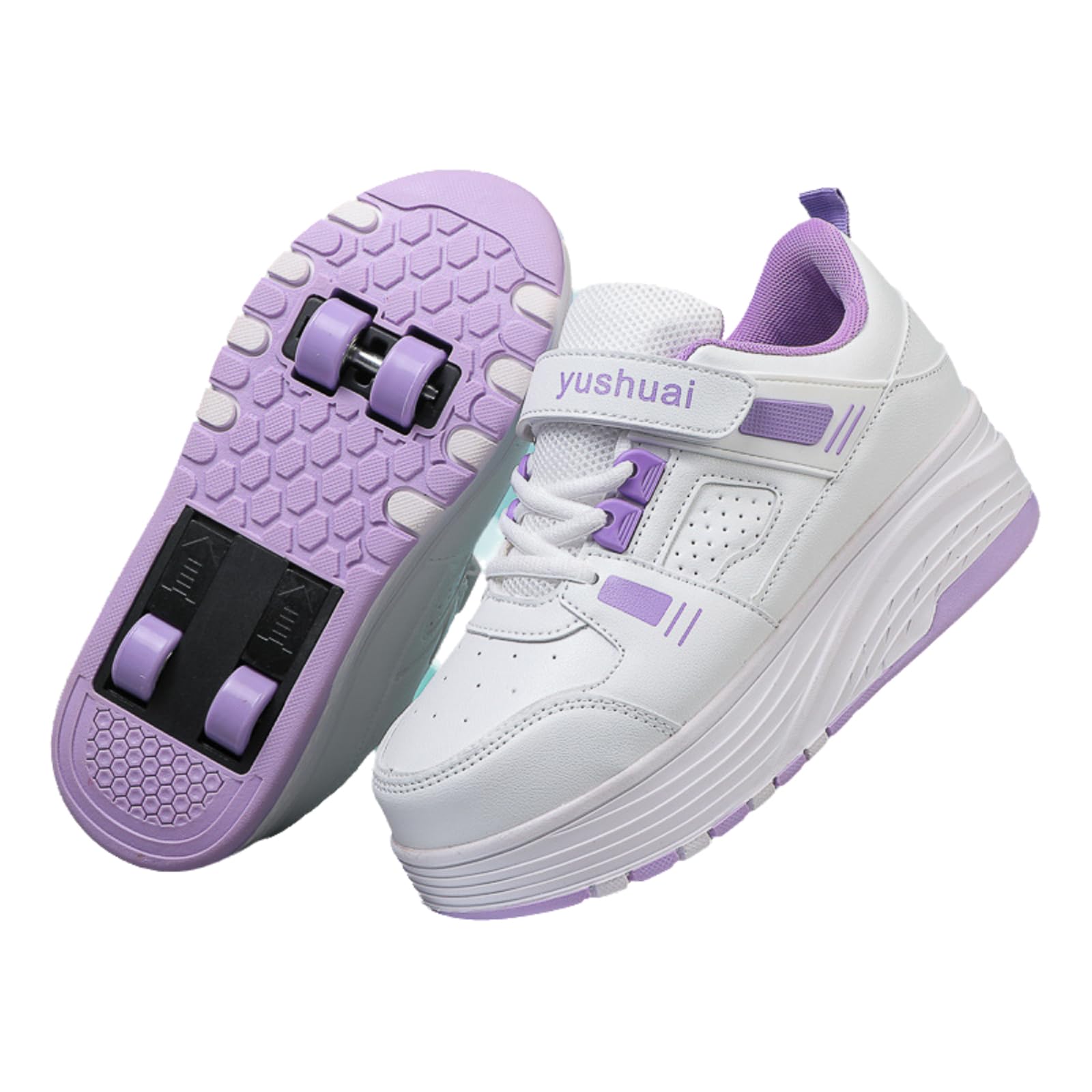 Scarpe Rotelle Bambina,Scarpe con Le Rotelle,Scarpe da Ginnastica da Pattini,con Ruote Retrattili Automatiche,Traspirante,Universali per Ragazzi E Ragazze