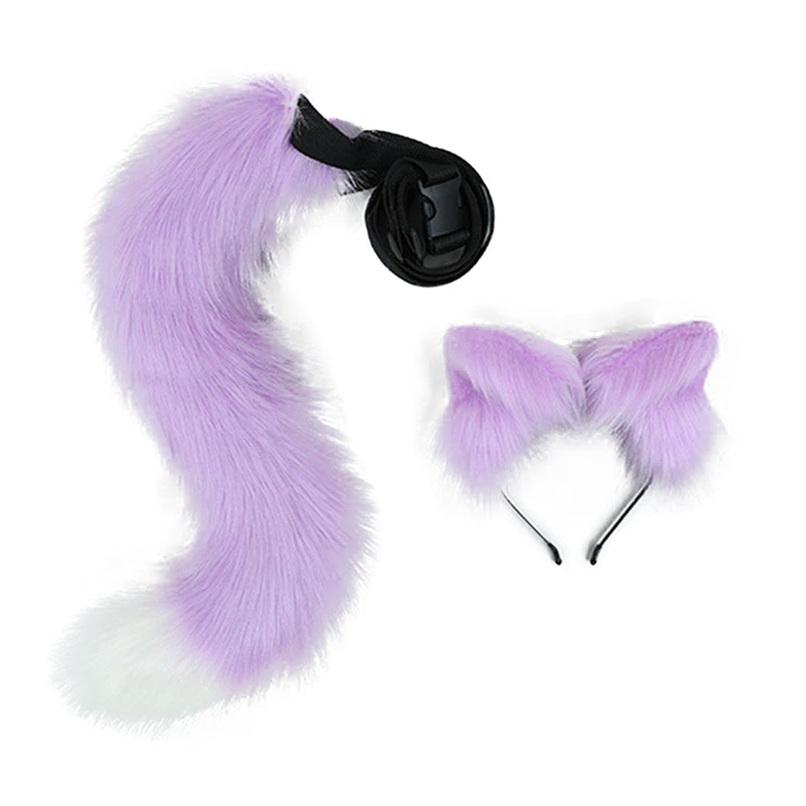 LittleLuluda Cosplay Furry Wolf Cat Fox Tail and Ears Headband Set Costume Accessories