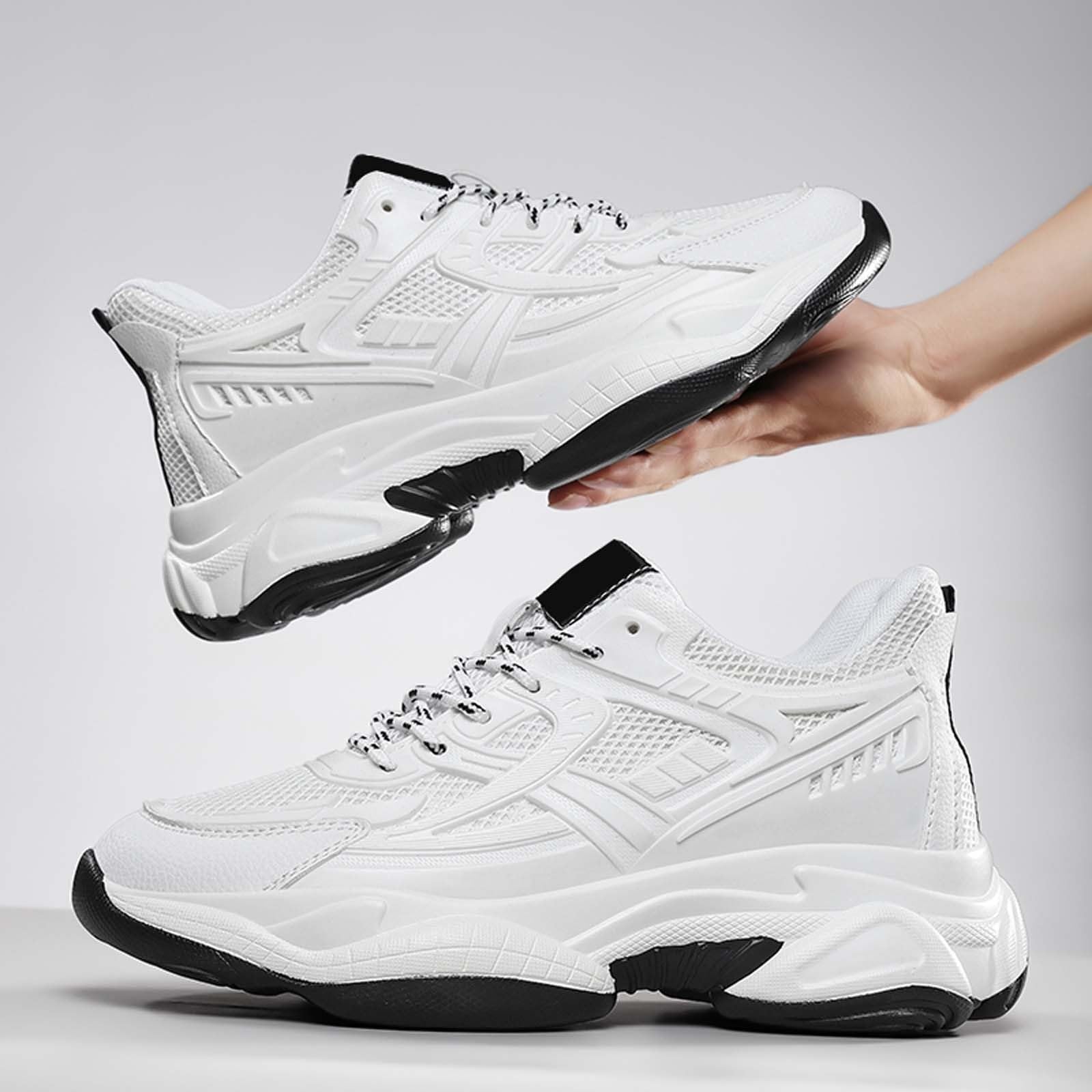 Scarpe Uomo Leggere Sneakers Uomo Pelle Scarpe Estive da Ginnastica Traspiranti Mesh Corsa Sportiva Casual Antiscivolo Comode Leggere Passeggio Sneaker Trekking