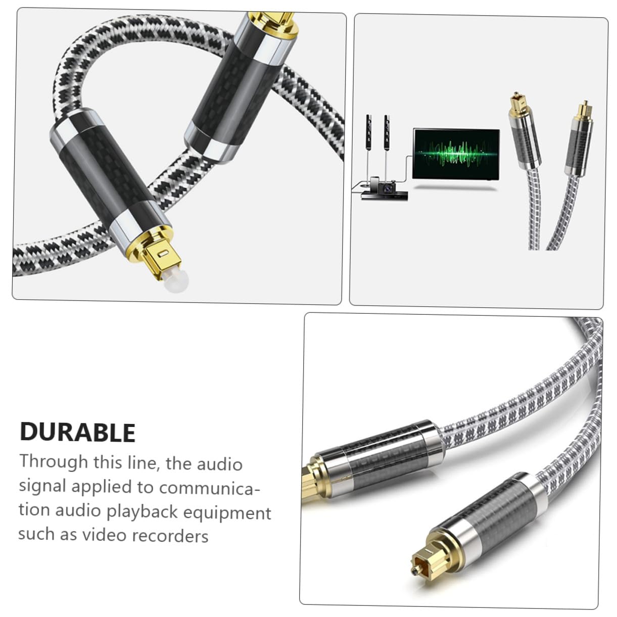 DOITOOL Cavo Audio Ottico da Metri Cavo Audio Digitale Connettori Placcati in Oro Trasmissione senza Disturbi Elettromagnetici