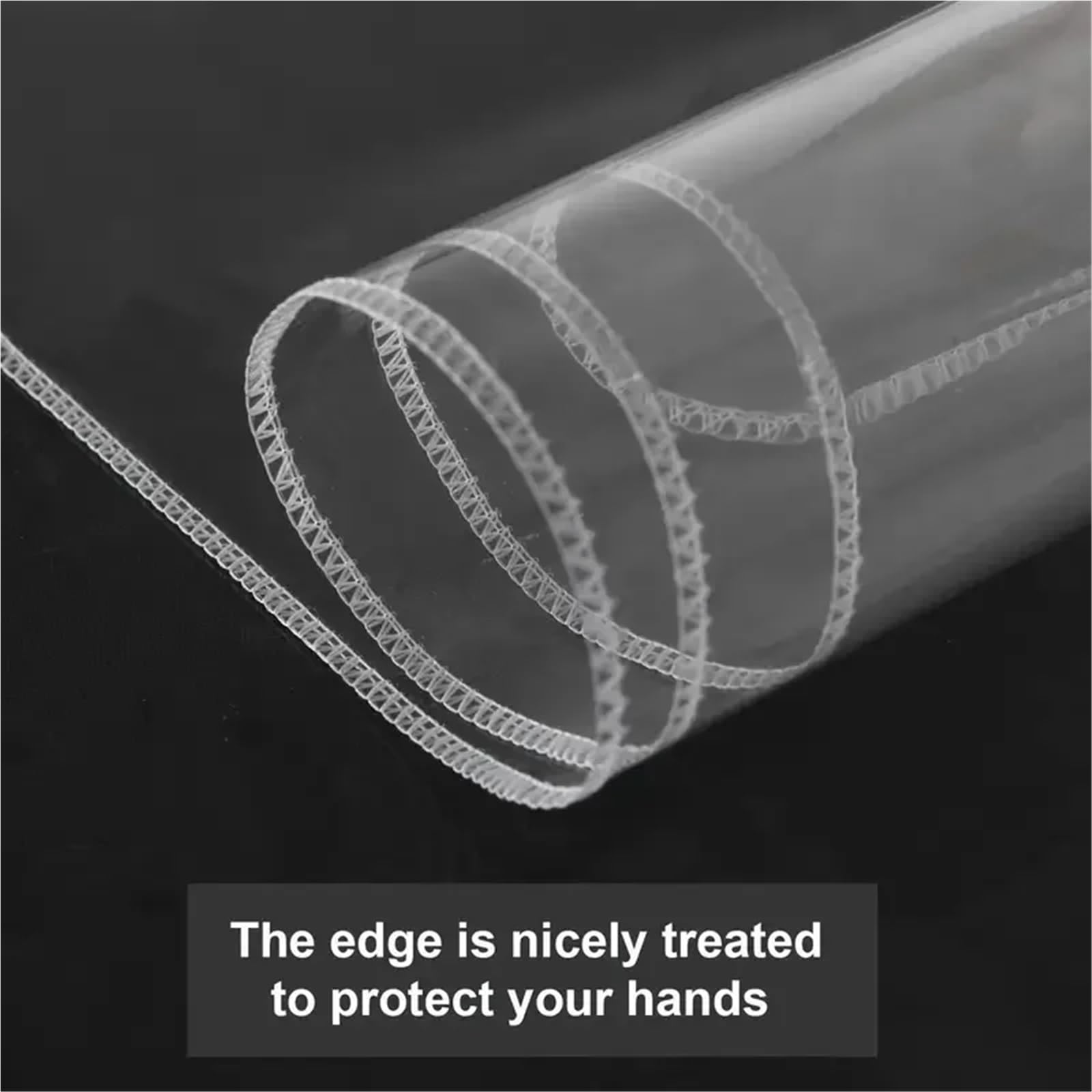 Nappe Ronde Transparente en Plastique, avec Manchon De Protection, Imperméable Et Résistante À l'huile pour Table(200cm-78.7inch)