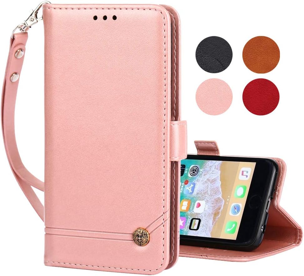 Suordii Huawei Nova 3i Case,Huawei P Smart Plus/p smart+ Cover, Elegant Retro PU Leather Magnetic Wallet Flip Cover With Card Holder For Huawei Nova 3i/P Smart Plus 6.3’’ (rose gold)