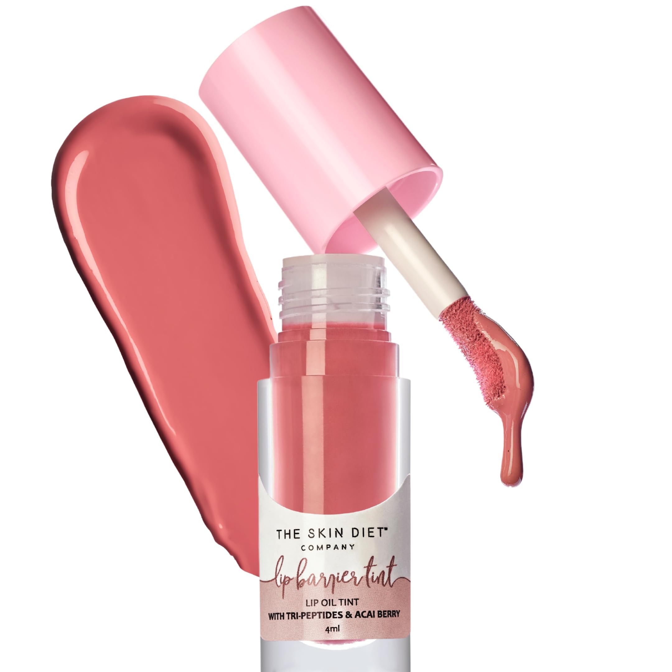 - Lip Tint – Pink Affair |4ml | Hydrating Liquid Lipstick for Pigmented Lips | With Hyaluronic Acid, Acai Berry & Jojoba | Glossy, Non-Sticky Finish | Brown Skin Friendly