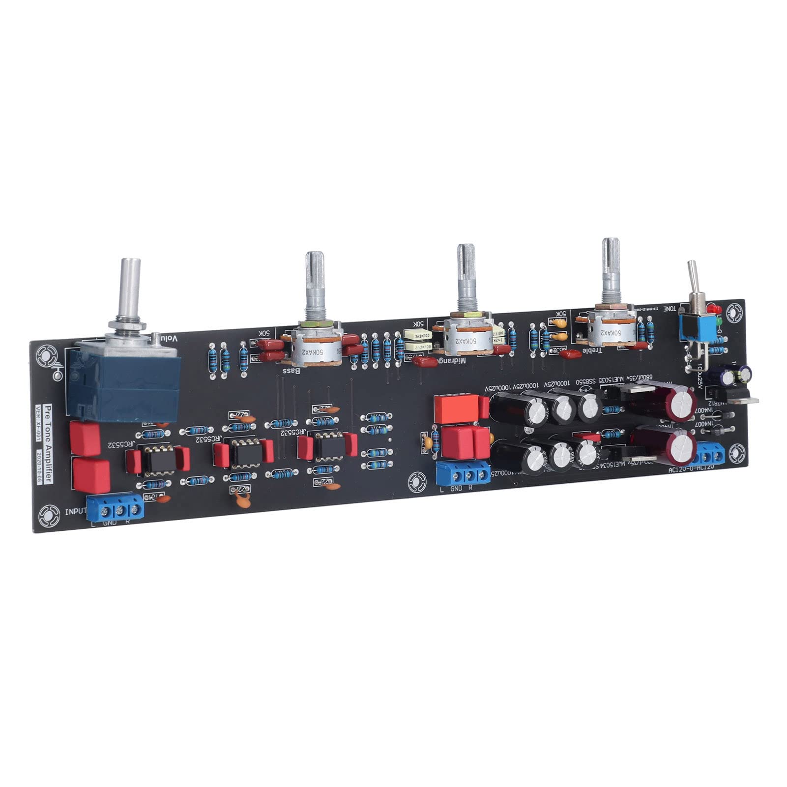 Tablica Dźwiękowa PCB Płyta Sterowania Dźwiękiem AC 12 V 18 V Czarny moduł Przedwzmacniacza z Kondensatorami i WIMA Dwustronna Płytka PCB 1,6 Mm i Dołączony Potencjometr dla Użytkowników Audio