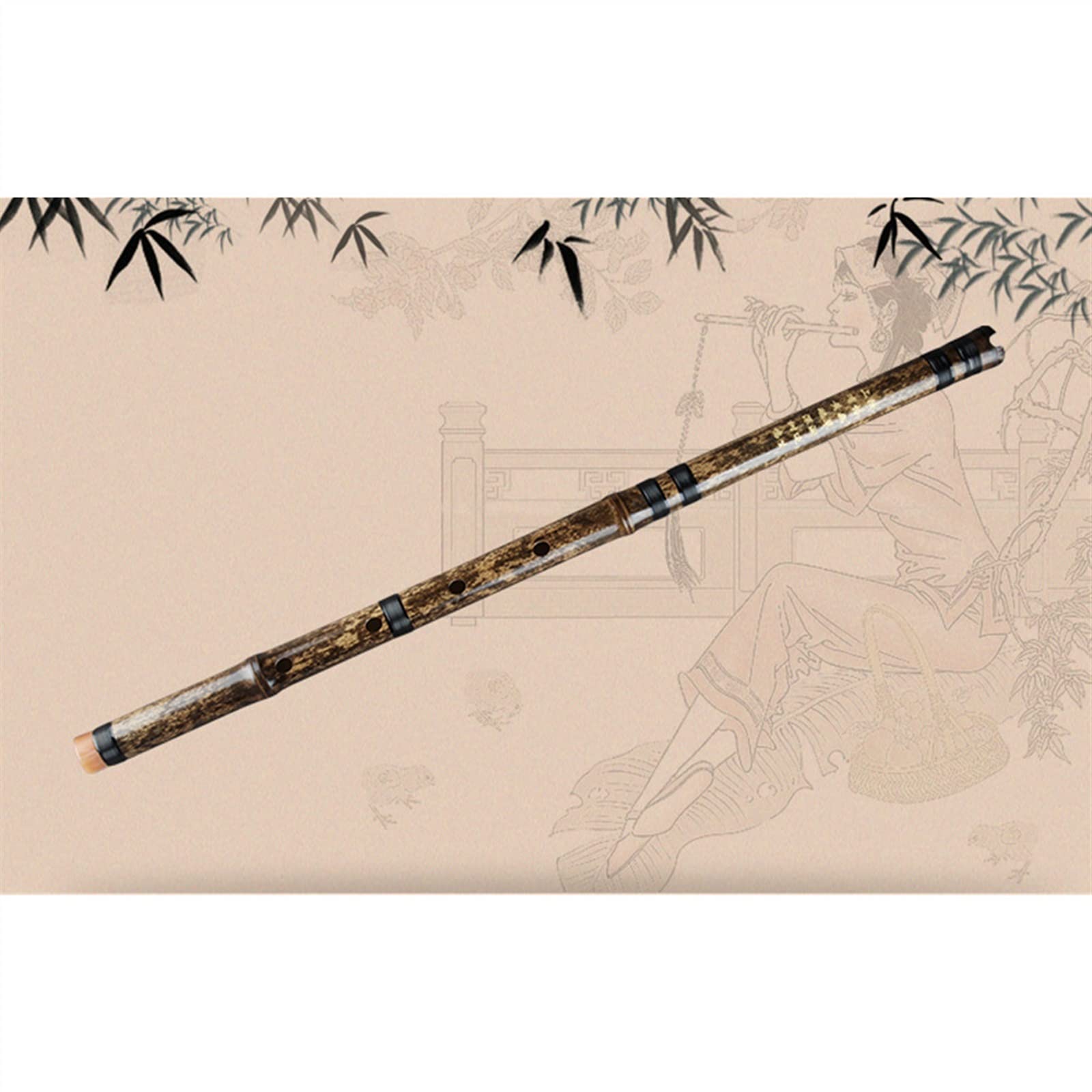 Flautas de bambú Shakuhachi 54cm Flauta Vertical D Clave Shakuhachi 5 Agujeros Flauta De Bambú Instrumento De Viento De Madera