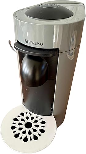 Cubierta de bandeja de goteo más grande extendida para máquina de café Nespresso Vertuo Plus Diseño de flor de goteo (negro)