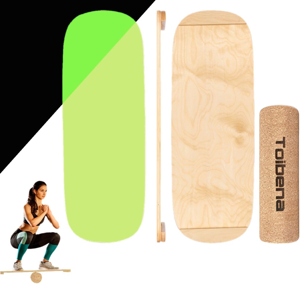 Glow in The Dark Balance board for Surf & skateboard & Paddle Board & Swimming & Skating Core muscles Training, Premium Wobble Balance Exercise Equipment for Fitness for beginners